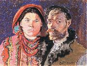 Stanislaw Wyspianski Self Portrait with Wife at the Window, Germany oil painting reproduction